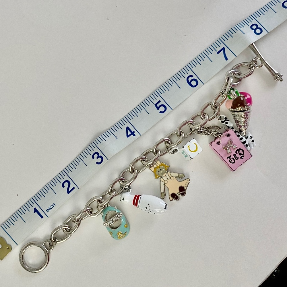 Juicy Couture Silver Charm Bracelet with Pink and Gold Accents - Picture 4 of 7